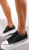 baskets femme noires compensées 